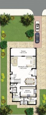 Seprate Villa 2 Floors Back-Plan1