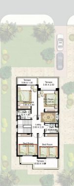 Seprate Villa 2 Floors Back-Plan2